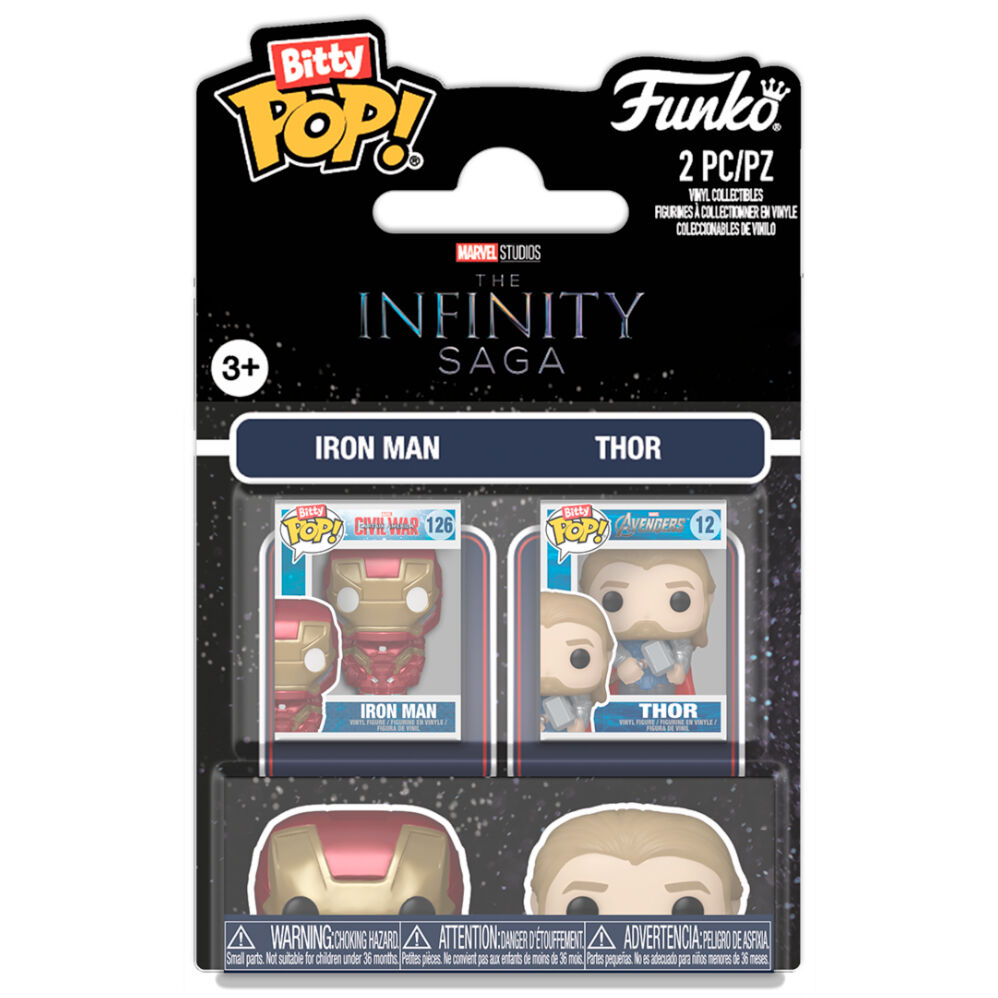 Blister 2 figuras Bitty POP Marvel Infinity Saga Iron Man & Thor - Frikibase.com