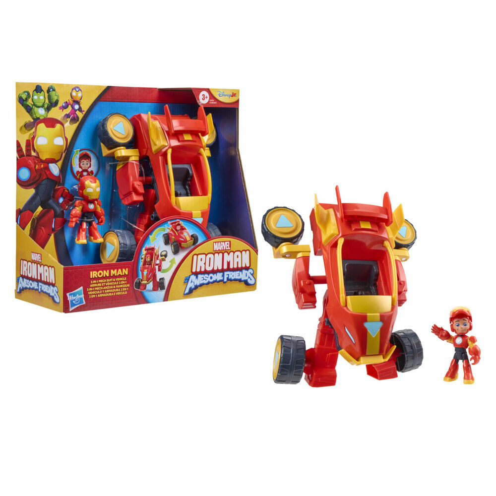 Figura + Vehiculo Iron Man y Su Superequipo Marvel - Frikibase.com