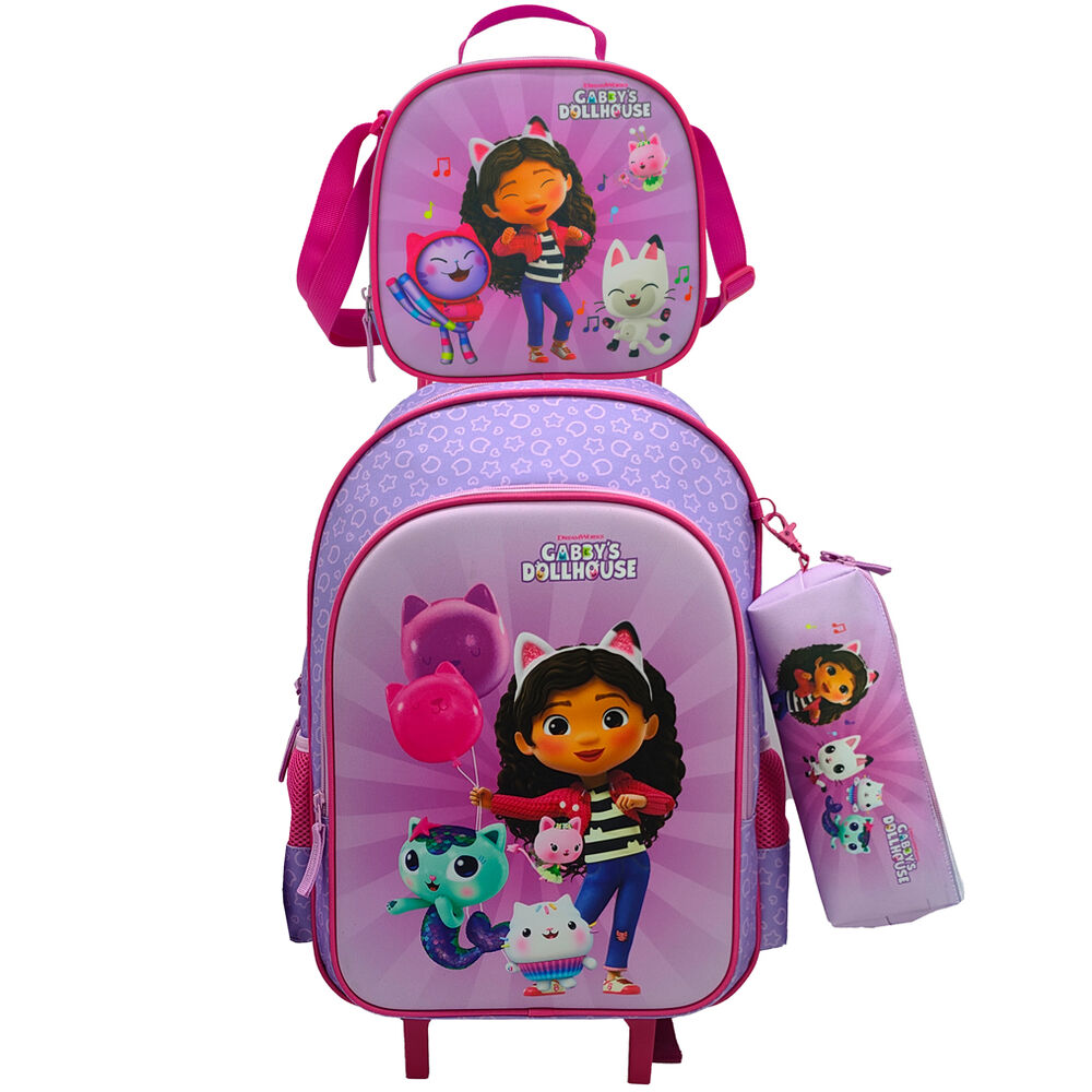 Set Trolley + portatodo + bolsa portameriendas La Casa de Muñecas de Gabby - Frikibase.com