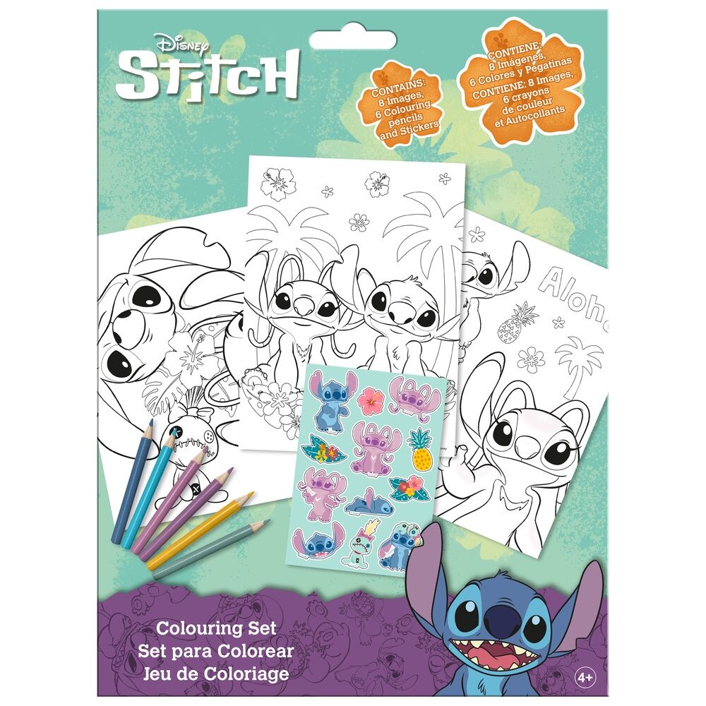 Set colorear pegatinas Stitch Disney - Frikibase.com