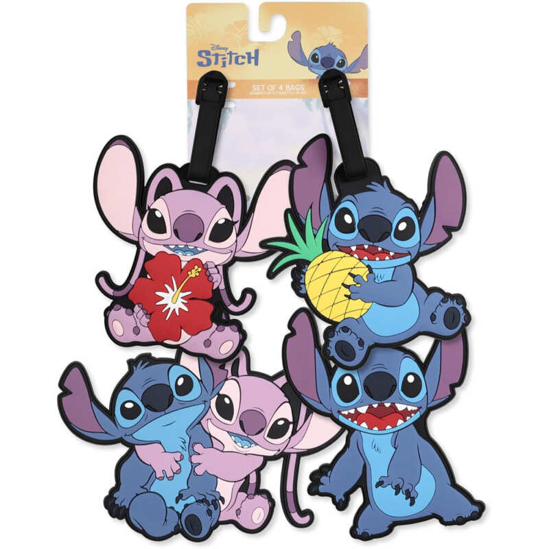 Set 4 Etiquetas de Equipaje Angel & Stitch Disney - Frikibase.com