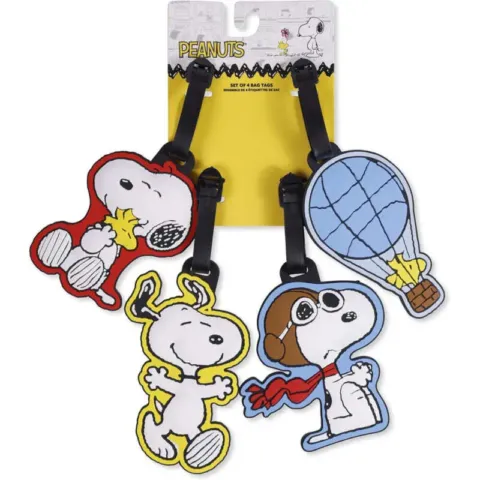 Set 4 Etiquetas de Equipaje Snoopy Peanuts - Frikibase.com