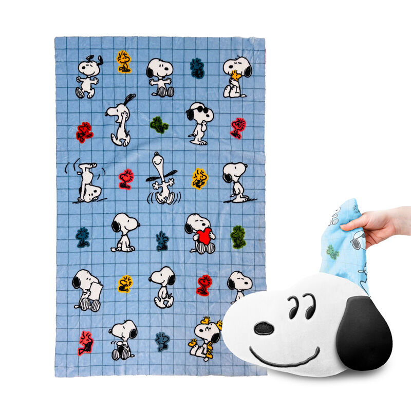 Almohada y manta de viaje 2 en 1 Snoopy & Woodstock Snoopy - Frikibase.com