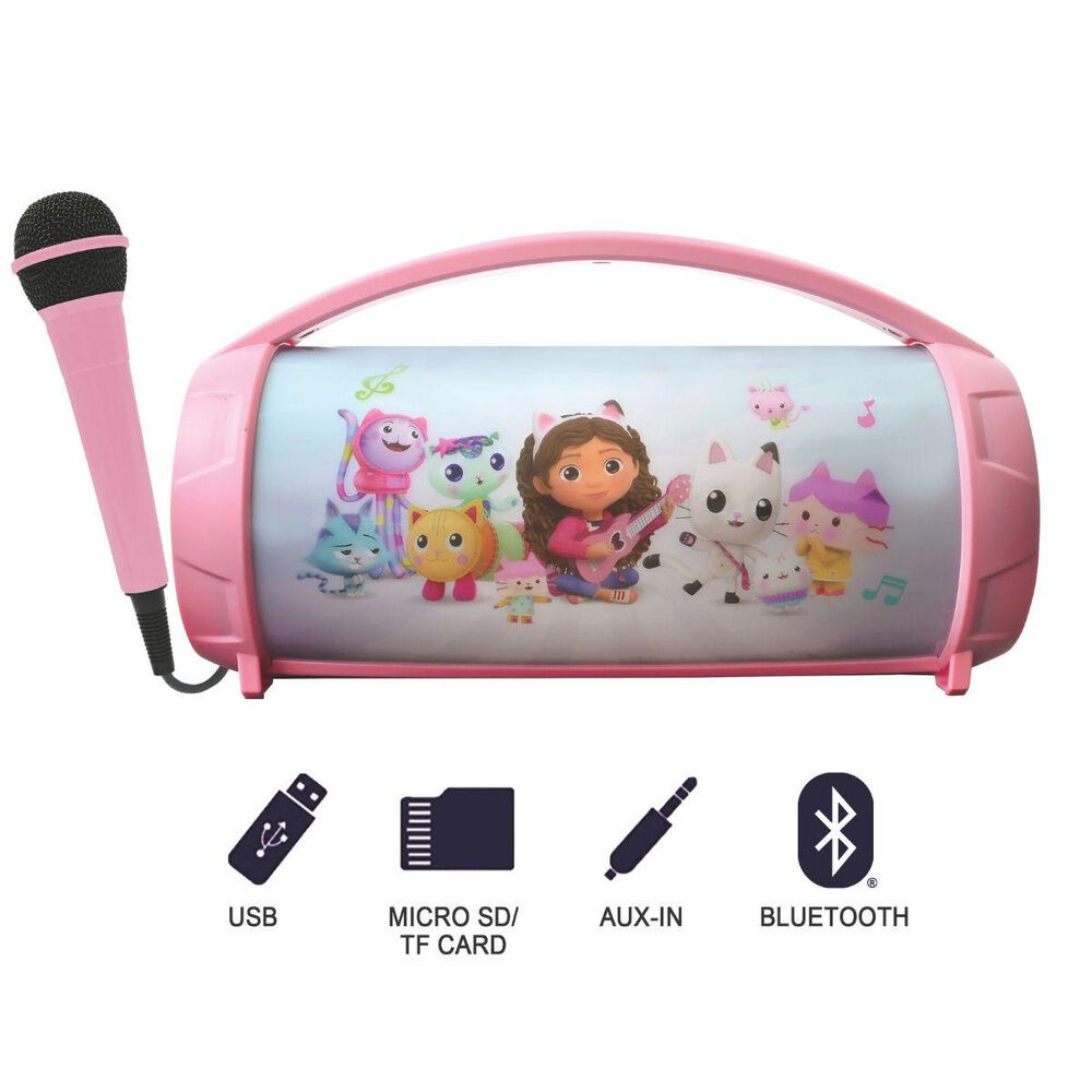 Altavoz Bluetooth Luminoso + Microfono La Casa de Muñecas de Gabby - Frikibase.com