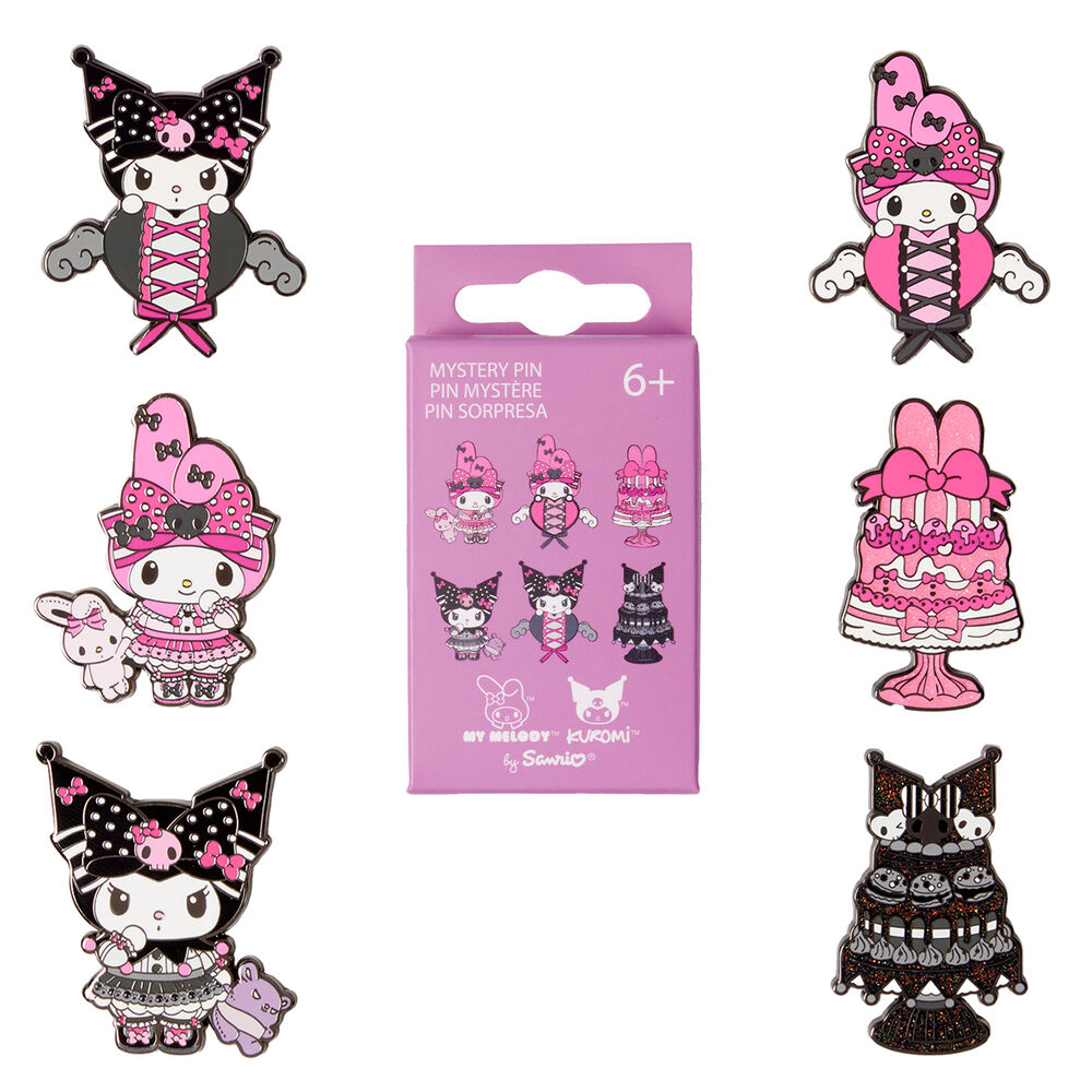 Blind Box Enamel Pin My Melody and Kuromi Sanrio Loungefly surtido - Frikibase.com