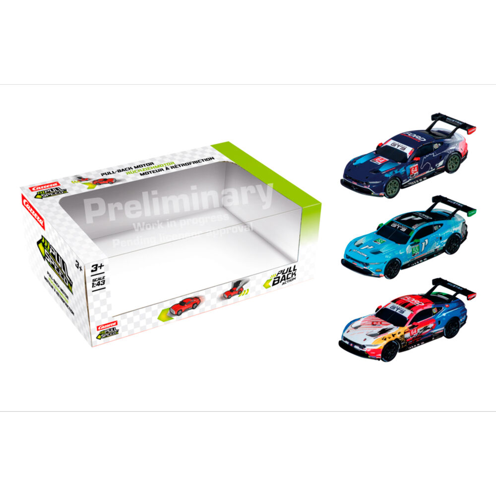 Blister 3 coches Ford Mustang GT3 pull back - Frikibase.com