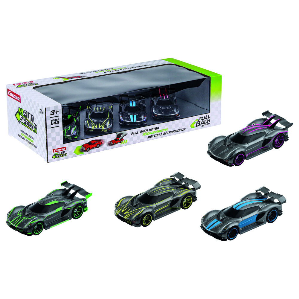 Blister 4 coches Hypercars pull back - Frikibase.com