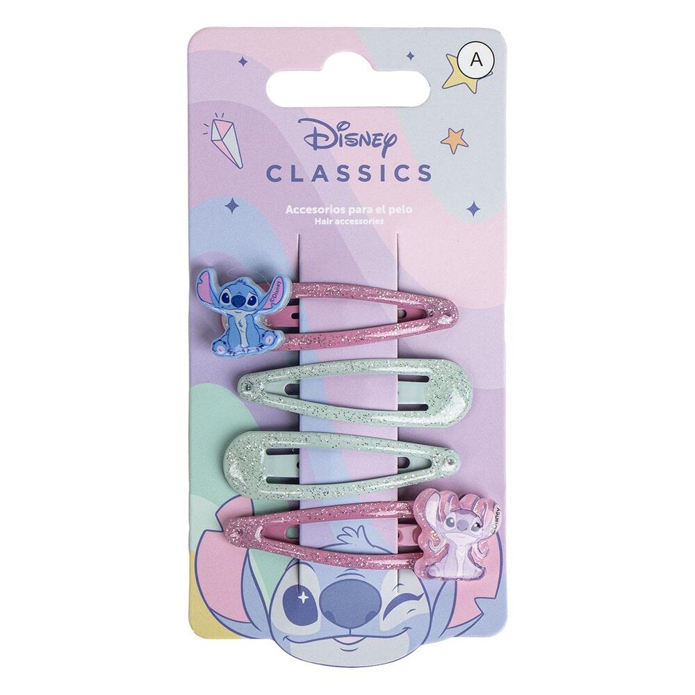 Blister 4 horquillas Angel & Stitch Disney - Frikibase.com