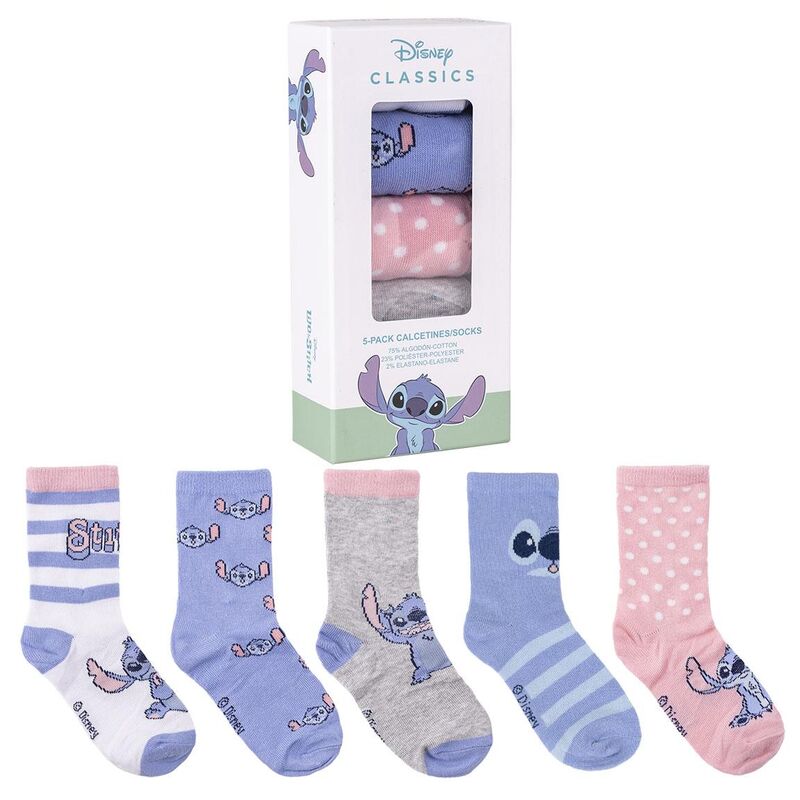 Blister 5 calcetines Stitch Disney - Frikibase.com