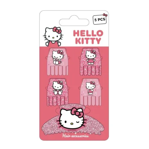 Blister 5 pinzas pelo Hello Kitty - Frikibase.com