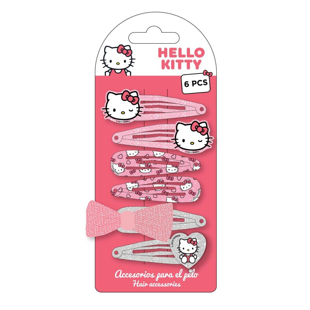Blister 6 horquillas pelo Hello Kitty - Frikibase.com
