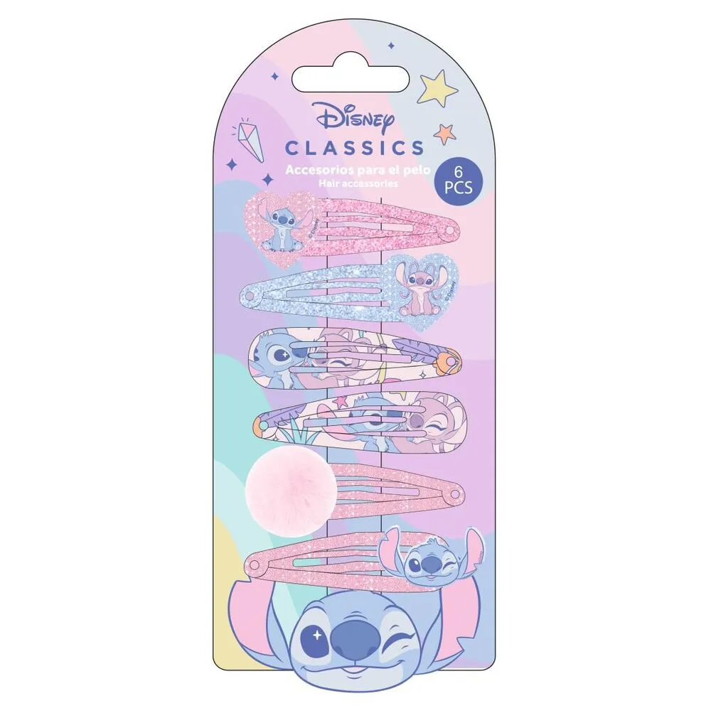 Blister 6 horquillas pelo Stitch Disney