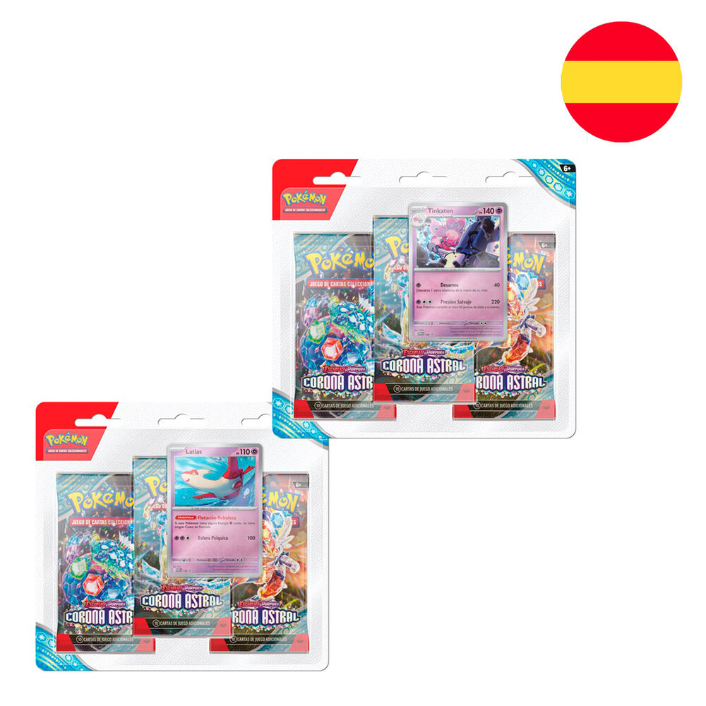 Blister cartas 3 sobres refuerzo Corona Astral Pokemon surtido español - Frikibase.com