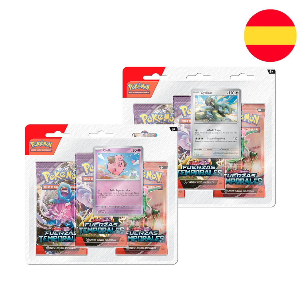 Blister cartas 3 sobres refuerzo Fuerzas Temporales Pokemon surtido español - Frikibase.com