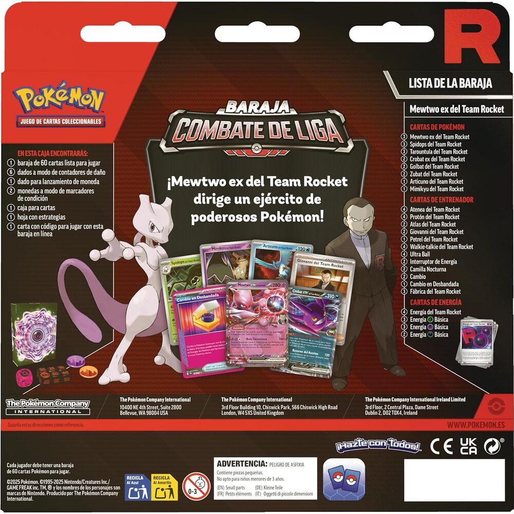 Blister cartas League Battle Deck Team Rockets Mewtwo Ex Pokemon Latino - Frikibase.com