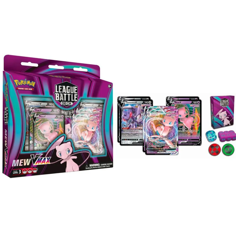 Blister Juego Cartas Coleccionables League Battle Mew VMax Pokemon español