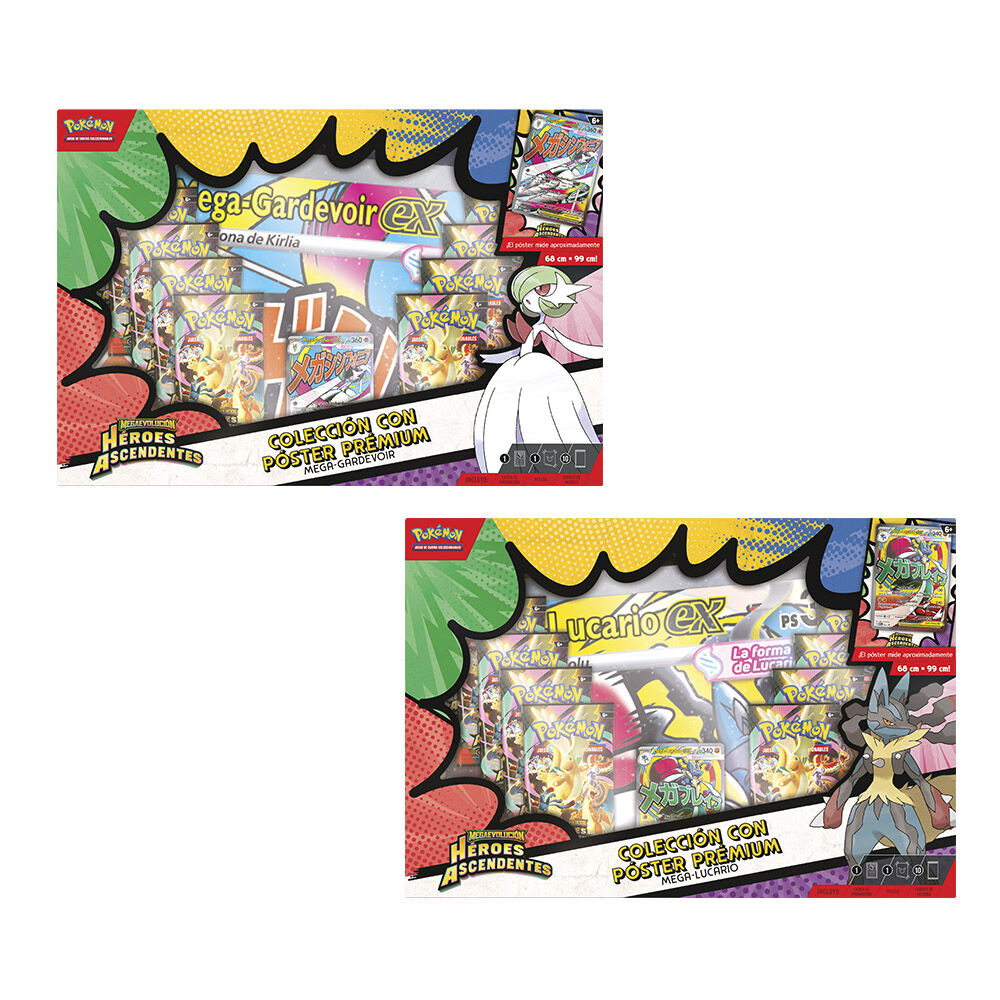 Blister juego cartas Premium Poster Collection Heroes Ascendentes Pokemon surtido español - Frikibase.com