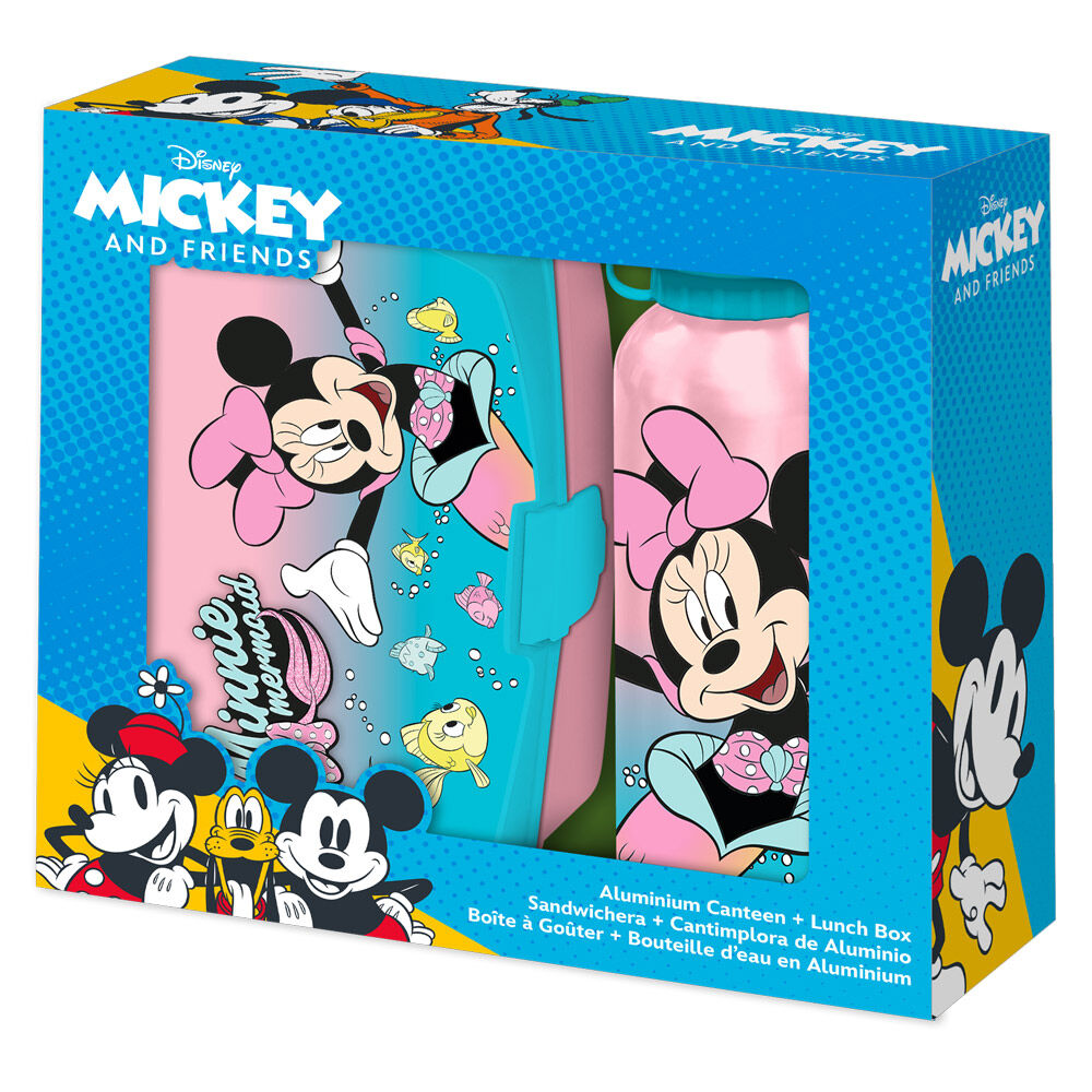 Blister Sandwichera + Cantimplora aluminio Minnie Disney 500ml - Frikibase.com