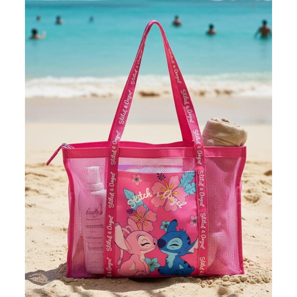 Bolsa playa rejilla Angel & Stitch Disney - Frikibase.com
