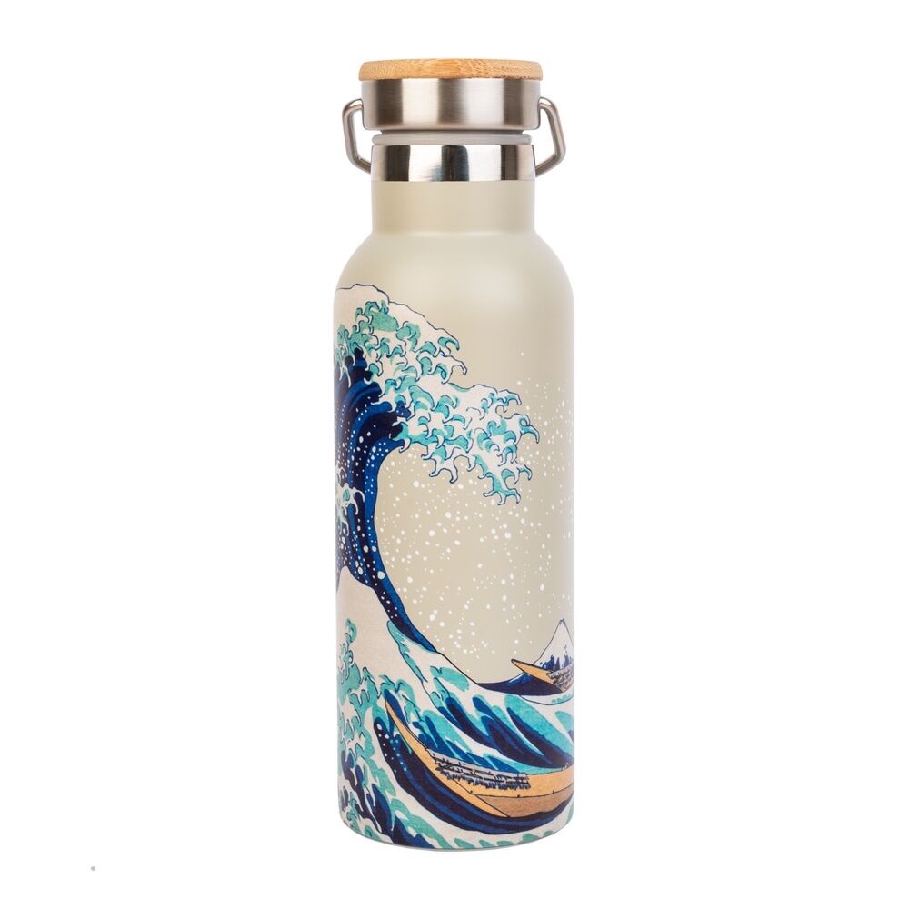 Botella acero inoxidable La Gran Ola de Kanagawa Hokusai 500ml - Frikibase.com