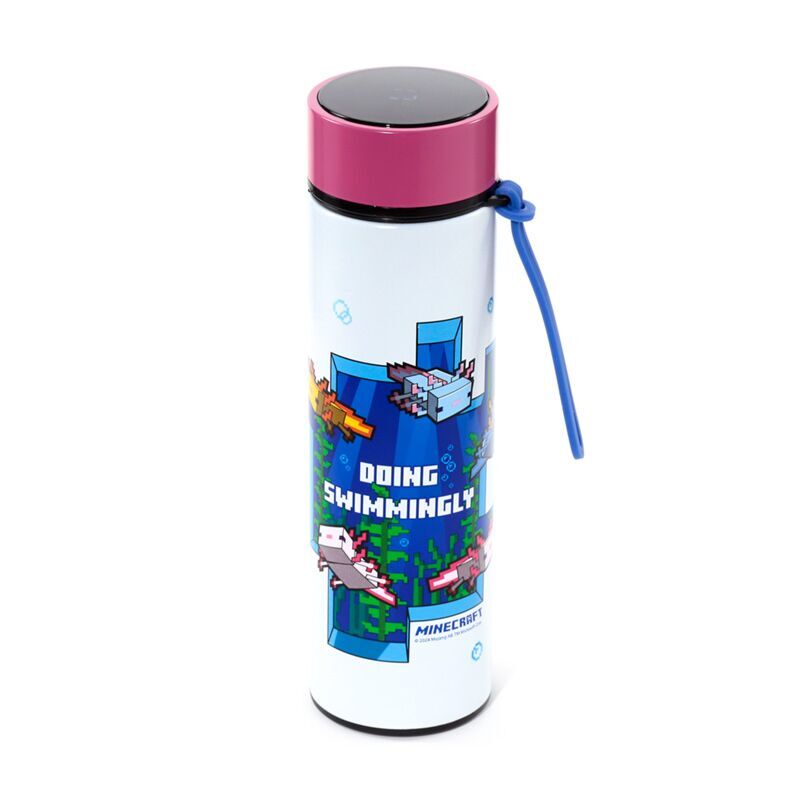 Botella acero inoxidable termo Ajolote Minecraft termometro 450ml - Frikibase.com