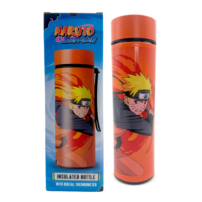 Botella acero inoxidable termo Naruto Shippuden termometro 450ml - Frikibase.com