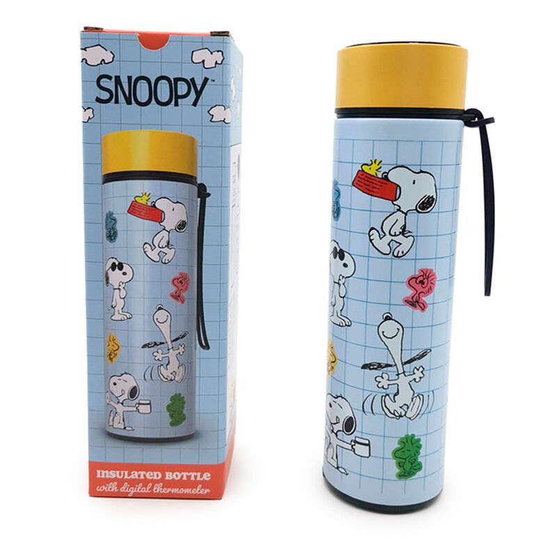 Botella acero inoxidable termo Snoopy & Woodstock Snoopy termometro 450ml - Frikibase.com