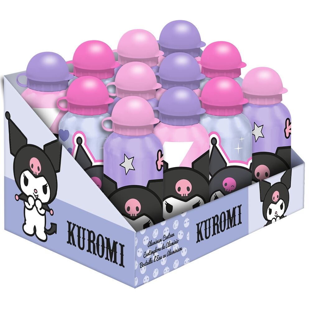 Cantimplora aluminio Kuromi Hello Kitty 500ml surtido - Frikibase.com