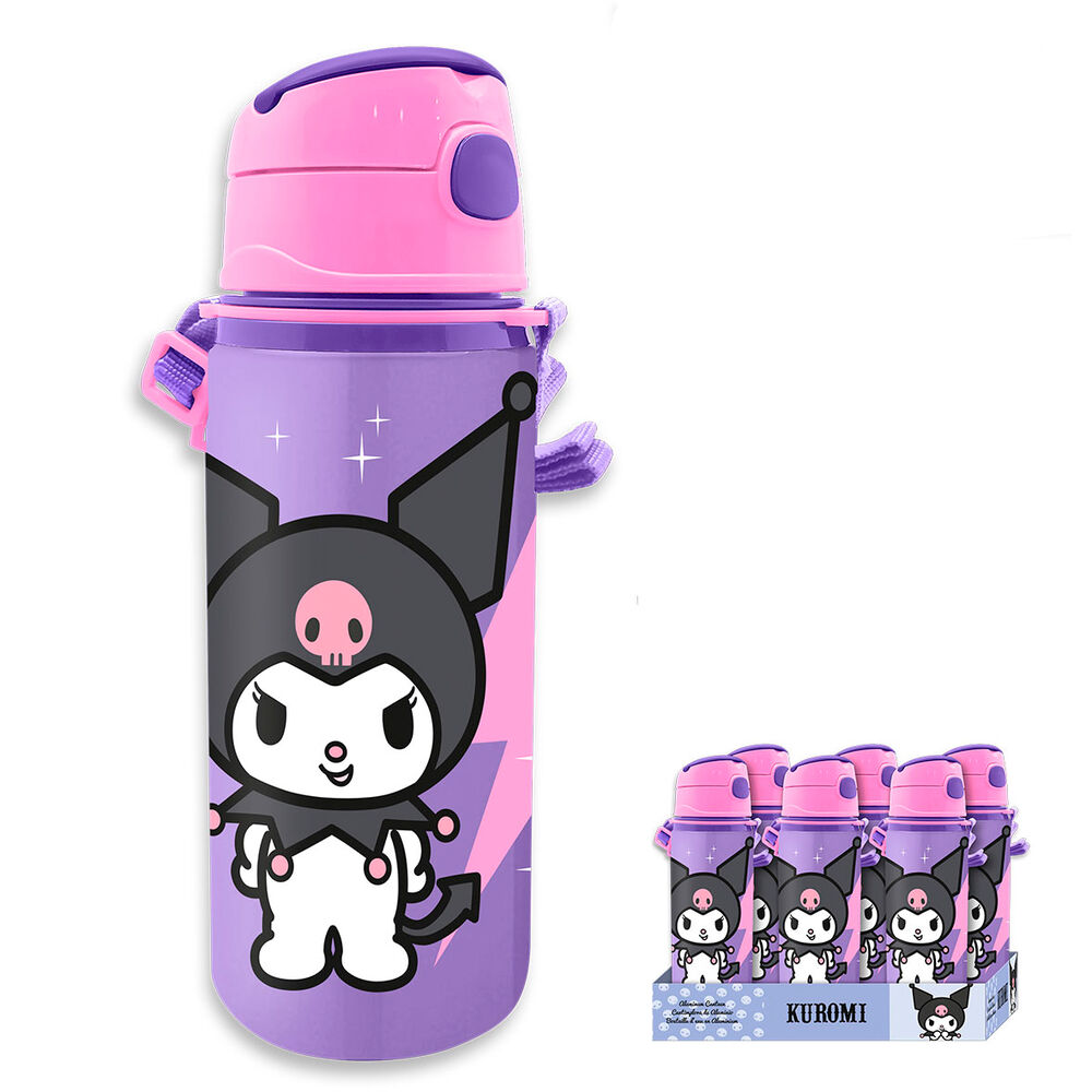 Cantimplora aluminio Kuromi Hello Kitty 600ml - Frikibase.com