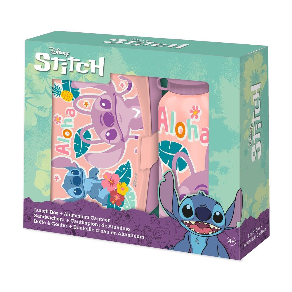 Cantimplora aluminio + Sandwichera Stitch Disney 500ml - Frikibase.com