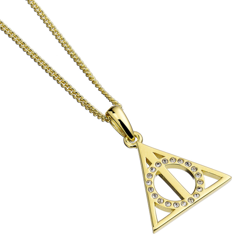 Colgante Deathly Hallows Harry Potter plata baño oro - Frikibase.com