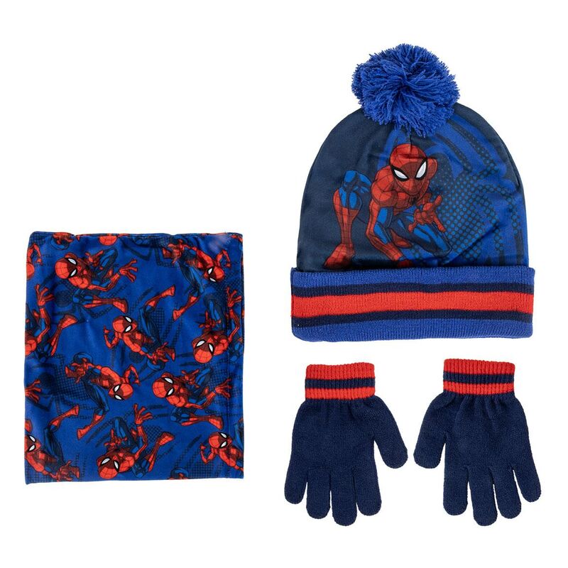 Conjunto gorro guantes braga cuello Spiderman Marvel - Frikibase.com