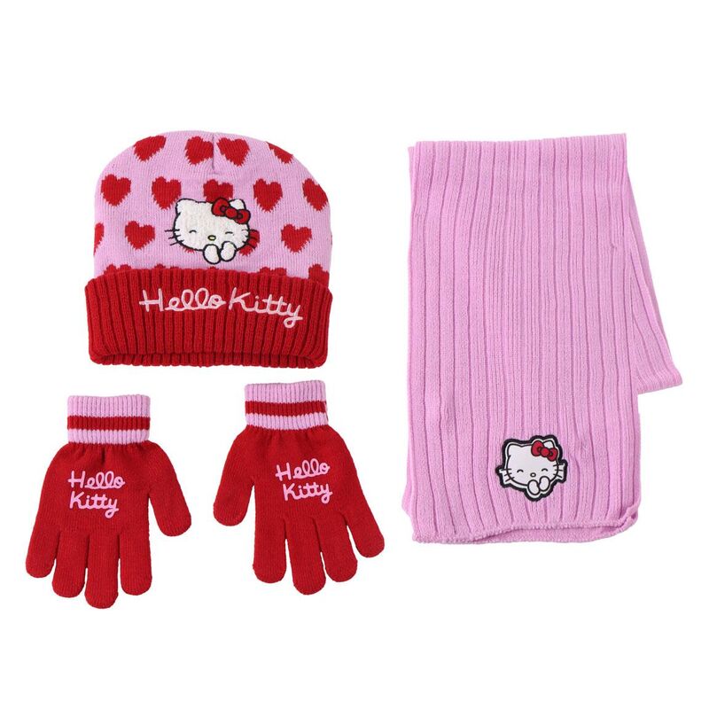 Conjunto gorro guantes bufanda Hello Kitty - Frikibase.com