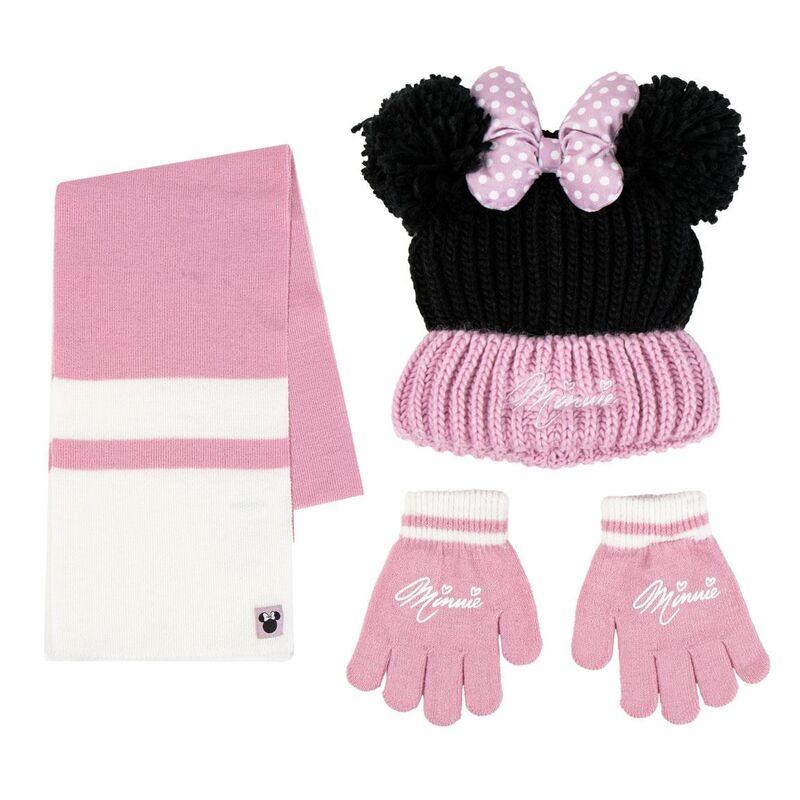 Conjunto gorro guantes bufanda Minnie Disney - Frikibase.com