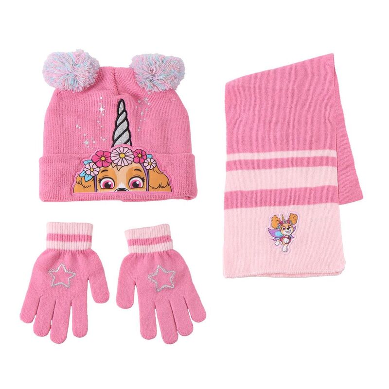 Conjunto gorro guantes bufanda Skye Patrulla Canina Paw Patrol - Frikibase.com