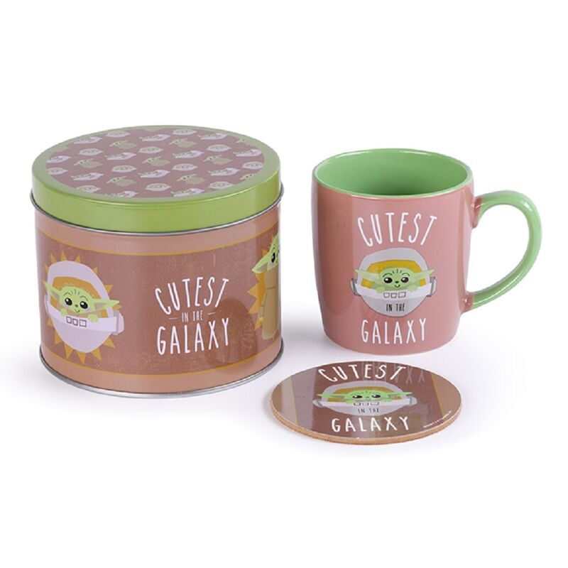 Lata regalo Taza + posavasos Mandalorian Star Wars - Frikibase.com