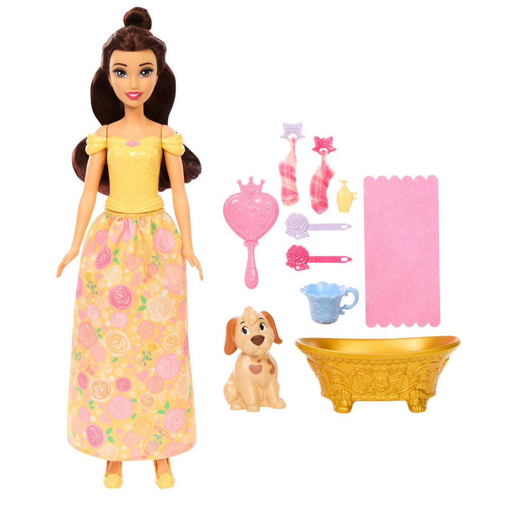 Muñeca Bella Baña y Cepilla al Perrito La Bella y la Bestia Disney - Frikibase.com