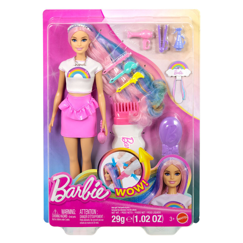 Muñeca Cabello Destellos Arcoiris Barbie - Frikibase.com