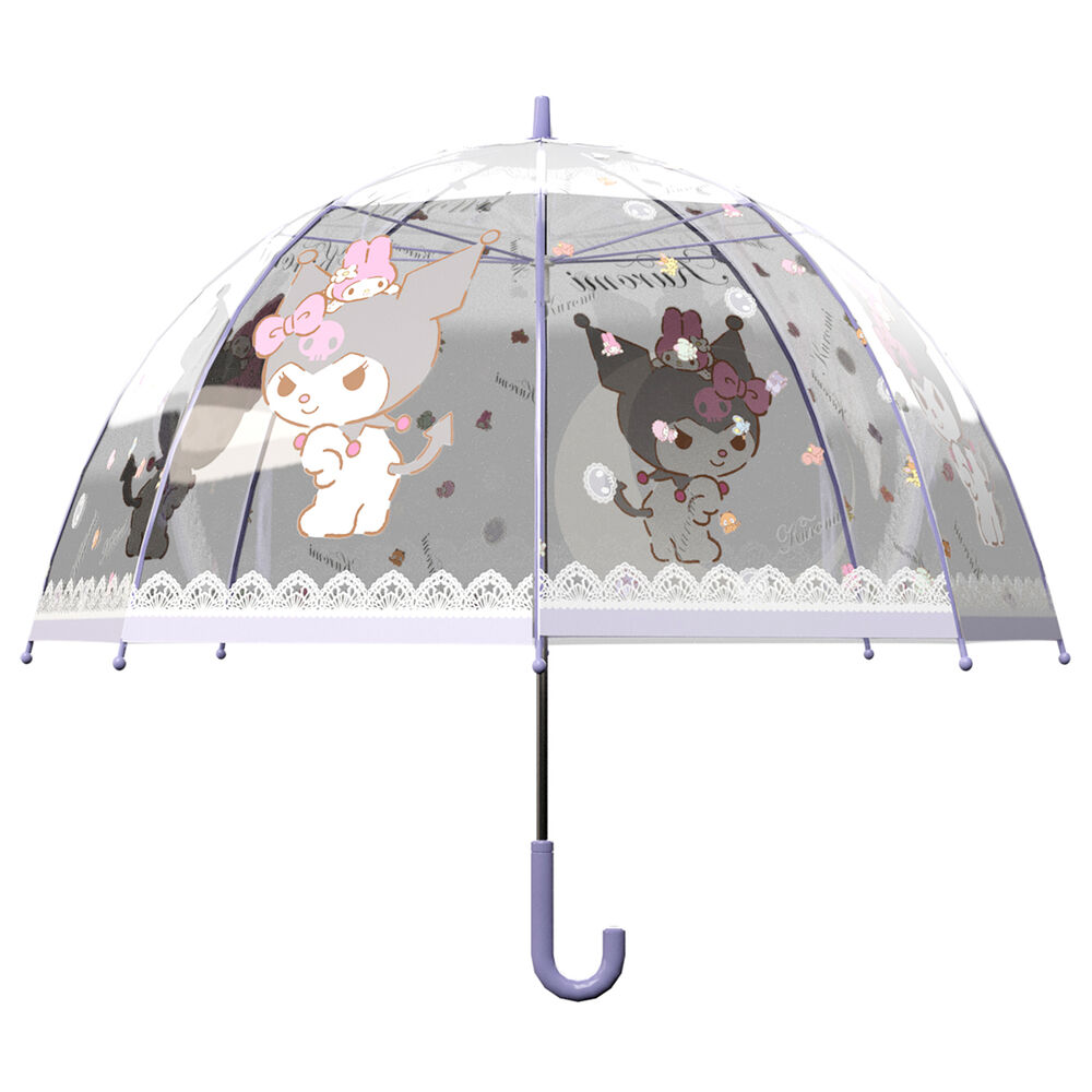 Paraguas burbuja manual Kuromi Hello Kitty 48cm - Frikibase.com