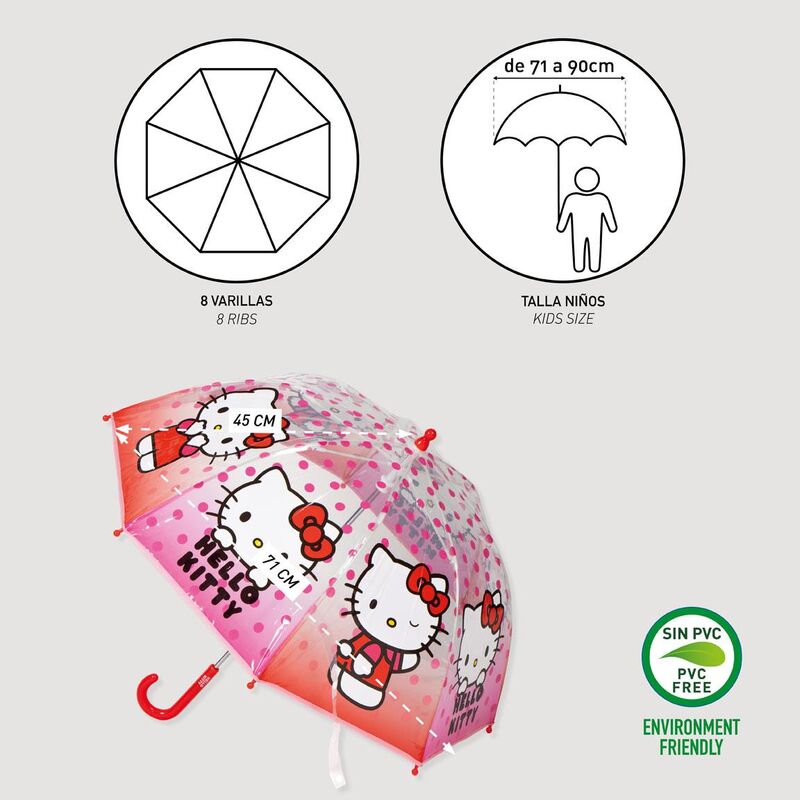 Paraguas manual burbuja Hello Kitty - Frikibase.com