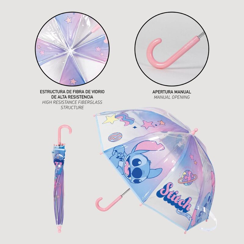Paraguas manual burbuja Stitch Disney - Frikibase.com