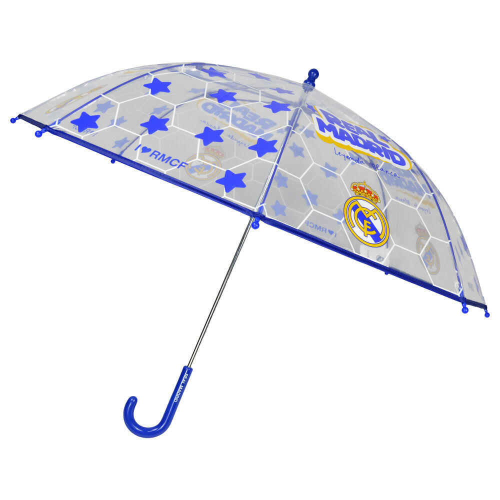 Paraguas manual transparente Real Madrid 48cm - Frikibase.com
