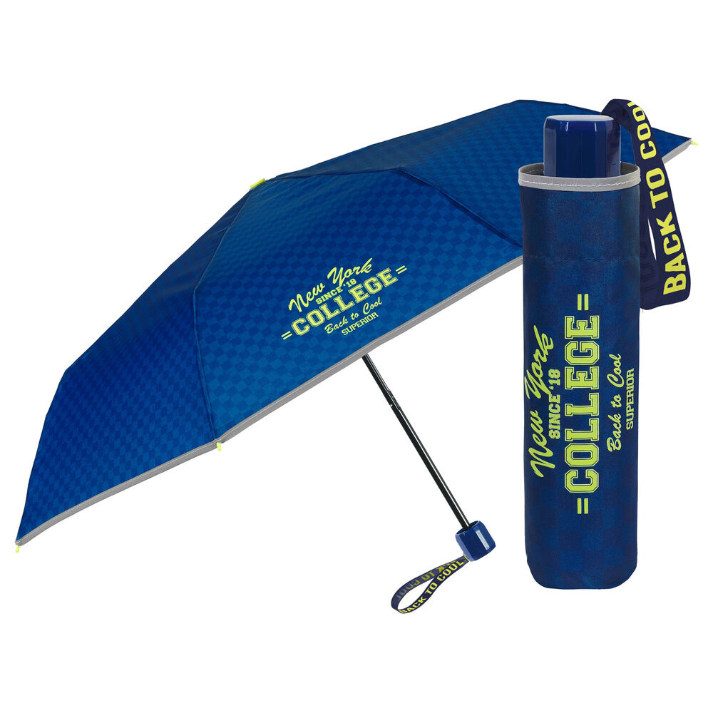 Paraguas plegable manual azul 50cm - Frikibase.com