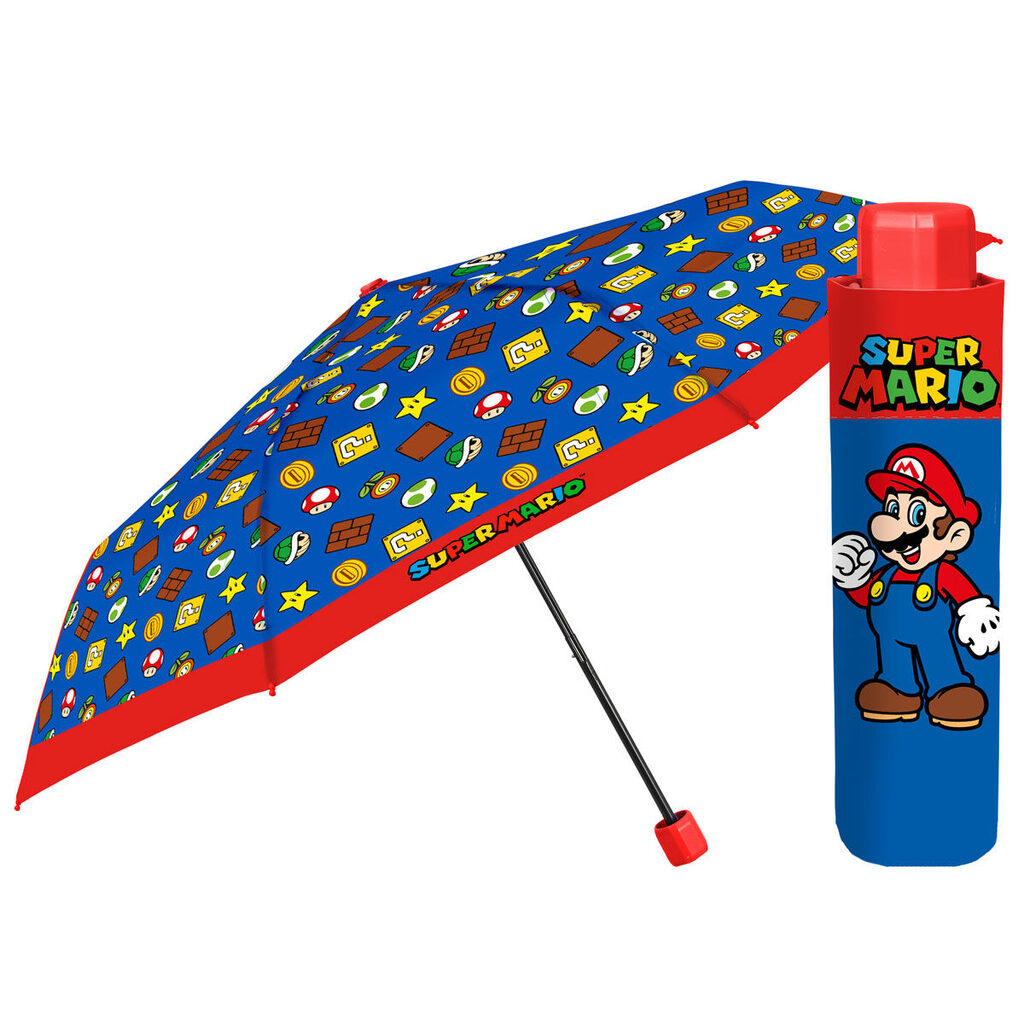 Paraguas plegable manual Super Mario Bros 50cm - Frikibase.com