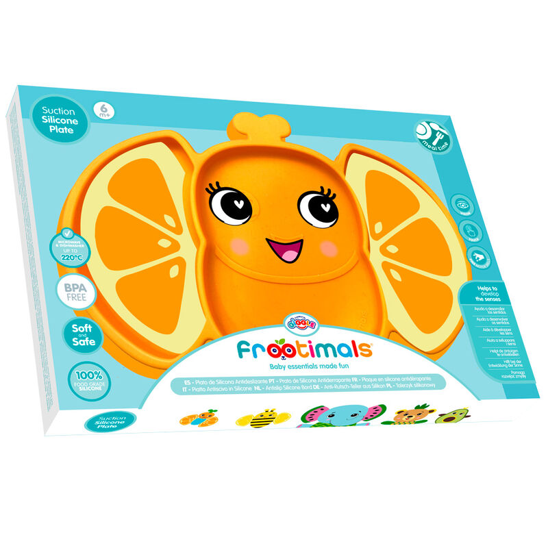 Plato silicona antideslizante Orangiefly Frootimals - Frikibase.com