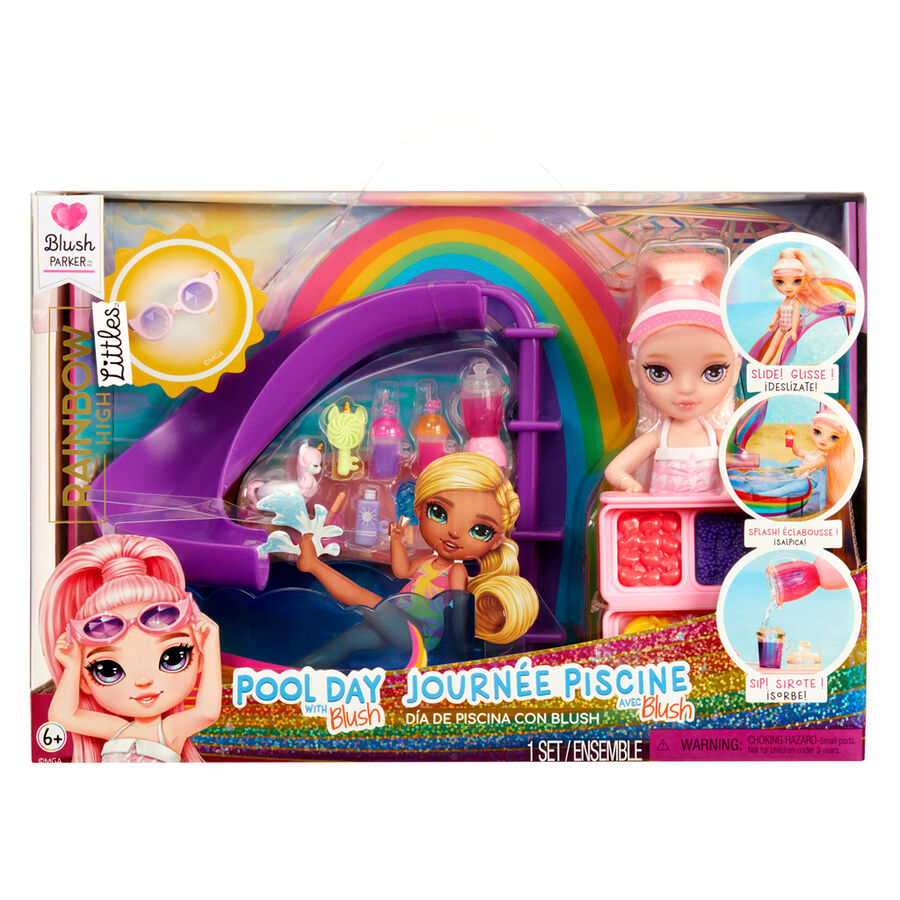 Playset + Muñeca Little Pool Day with Blush Rainbow High - Frikibase.com