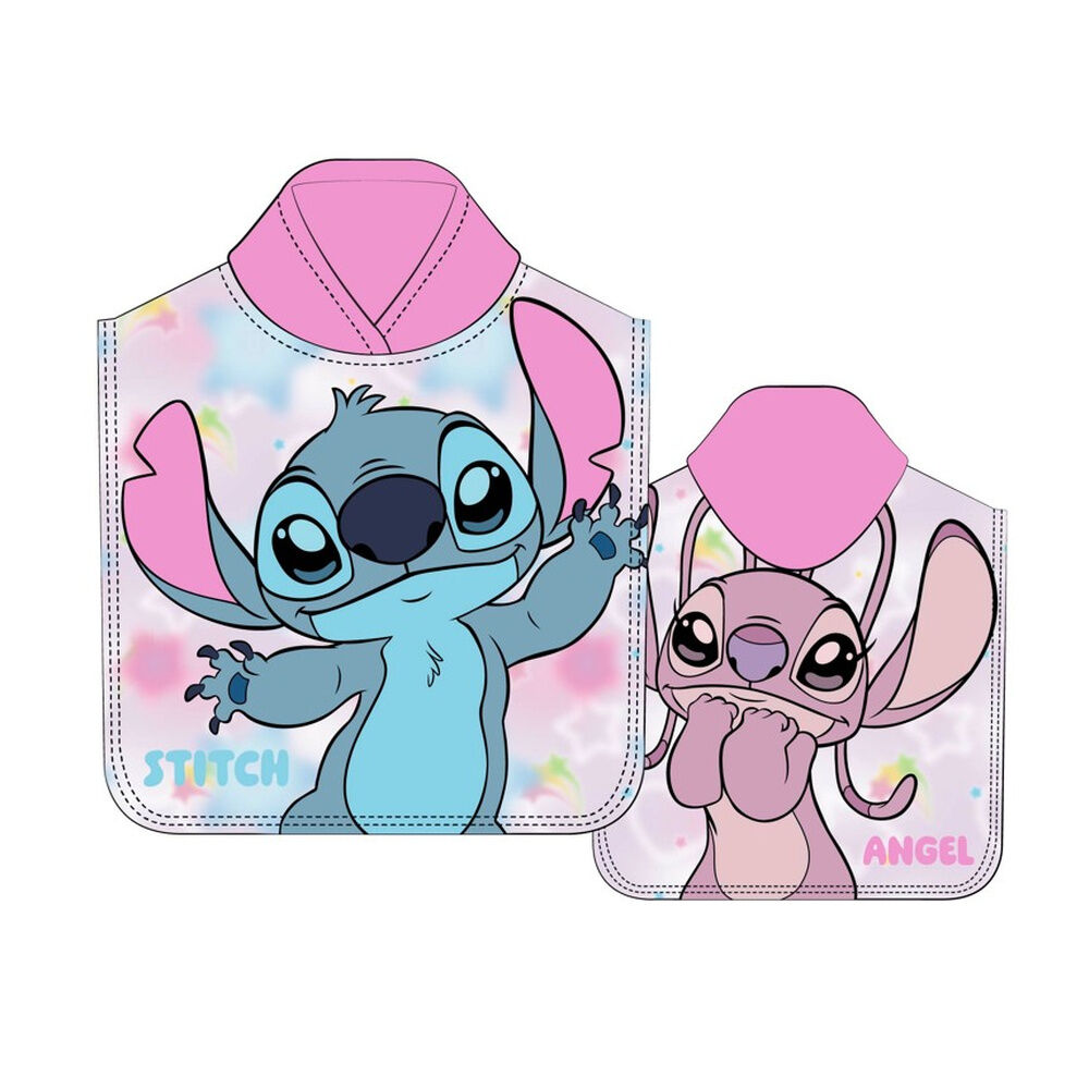 Poncho toalla Angel & Stitch Disney microfibra - Frikibase.com