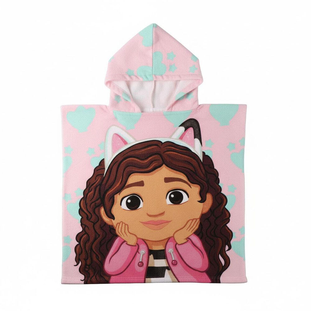 Poncho toalla La Casa de Muñecas de Gabby microfibra - Frikibase.com