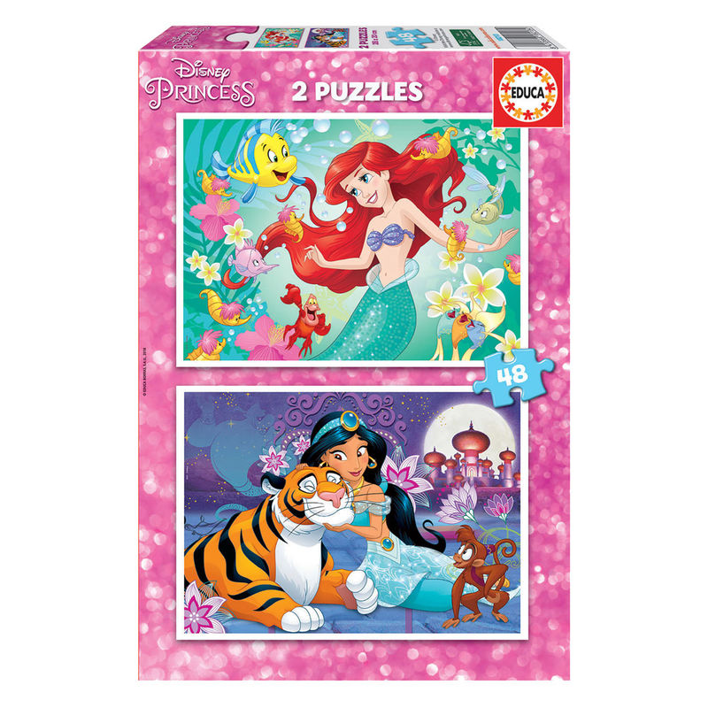 Puzzle Ariel + Jasmine Princesas Disney 2x48pzs - Frikibase.com