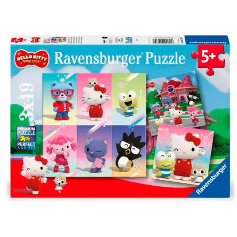 Puzzle Hello Kitty - Hello Kitty and Friends 3x49pzs - Frikibase.com